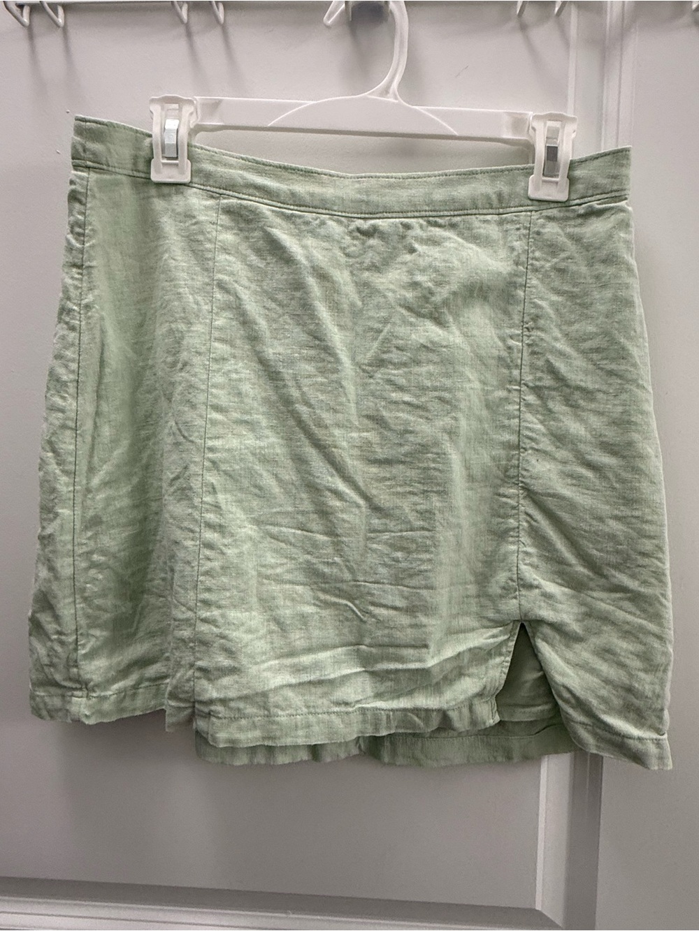 Abercrombie & Fitch Pastel Mint Linen-Blend Mini Skirt